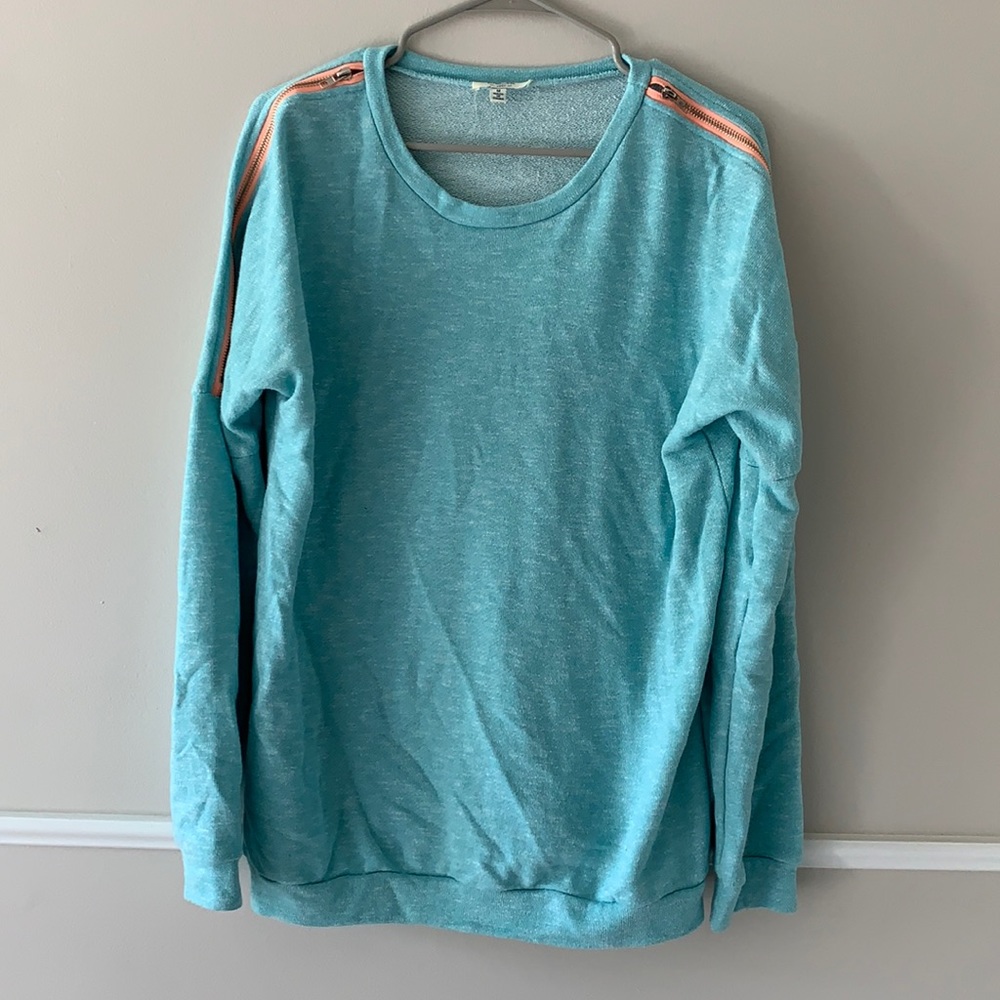 Zipper Shoulder Sweatshirt